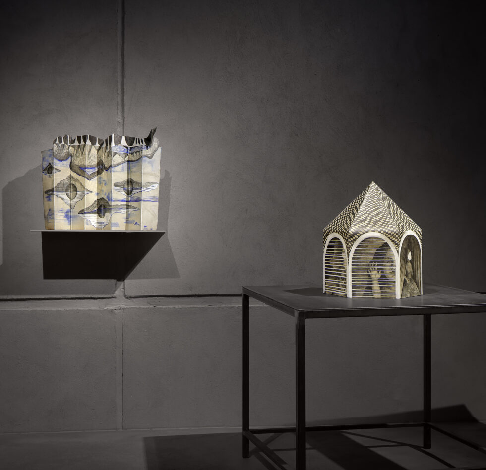 lightbox Room #5, installation view, 2021. At wall Eclipce Solar on table Arquetipica. Courtesy the artist and KEWENIG, Berlin<br /> Copyright Lepkowski Studios Berlin