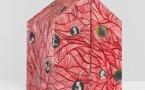 Sandra Vásquez de la Horra, El sueño del árbol rojo (The Dream of a Red Tree), 2016. Graphite pencil, watercolor, and wax on paper; 16 × 16 × 23¼ in. © and courtesy of the artist. Photo © Eric Tschernow.