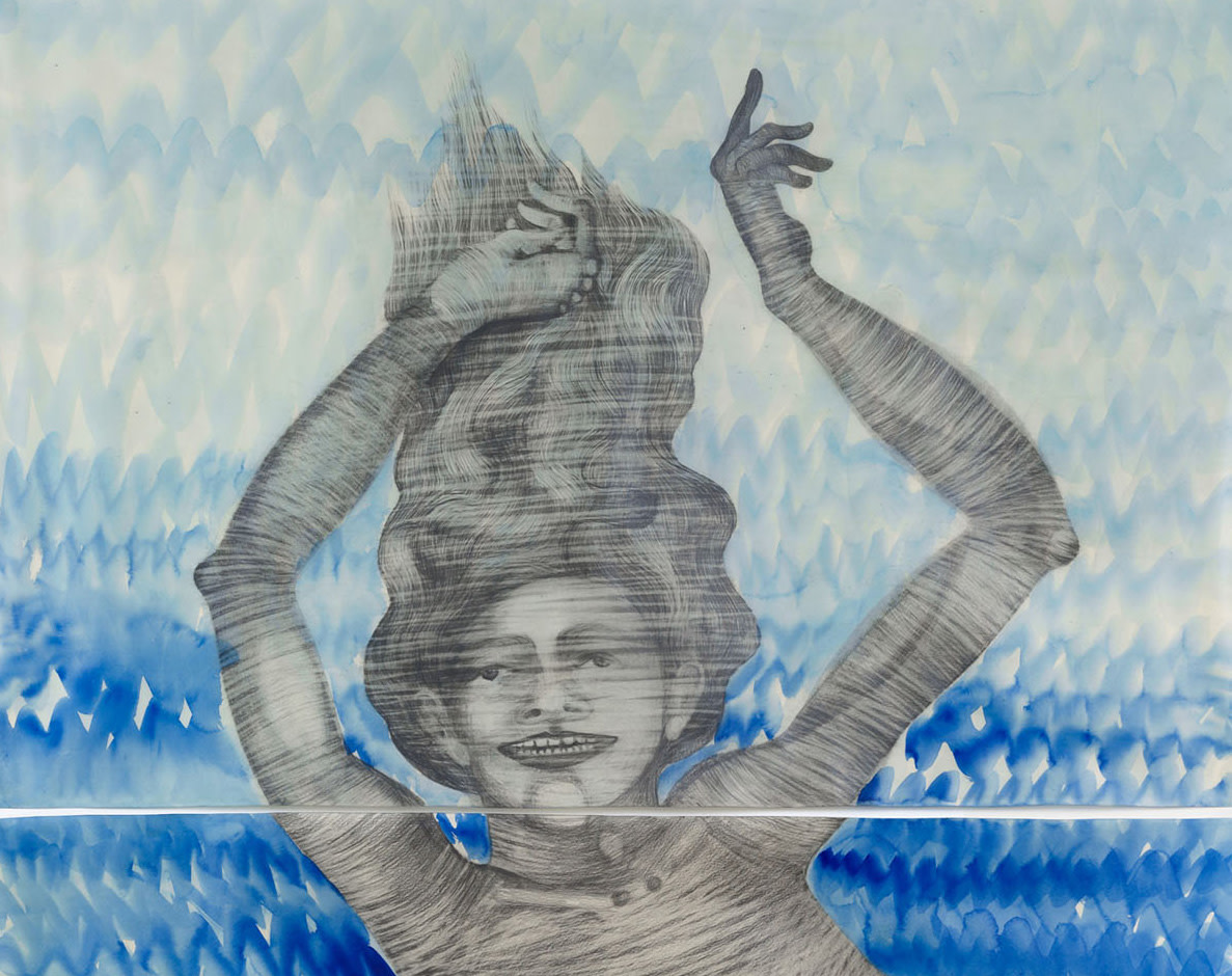 Sandra Vásquez de la Horra, Letting Go, 2021, watercolour, graphite on paper dipped in beeswax, 227 x 116 cm (detail)