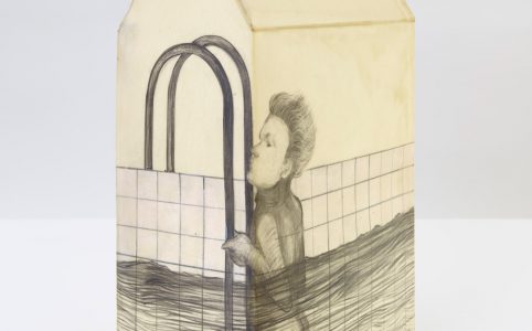 El Bañista. Tridimensional, Graphite on paper, wax, 2017, 38 x 22 x 12,5 cm